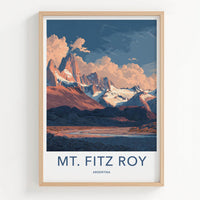Mt Fitz Roy Poster - Argentina Wall Art - Patagonia Mountain Scene Gift