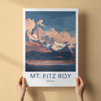 Mt Fitz Roy Poster - Argentina Wall Art - Patagonia Mountain Scene Gift