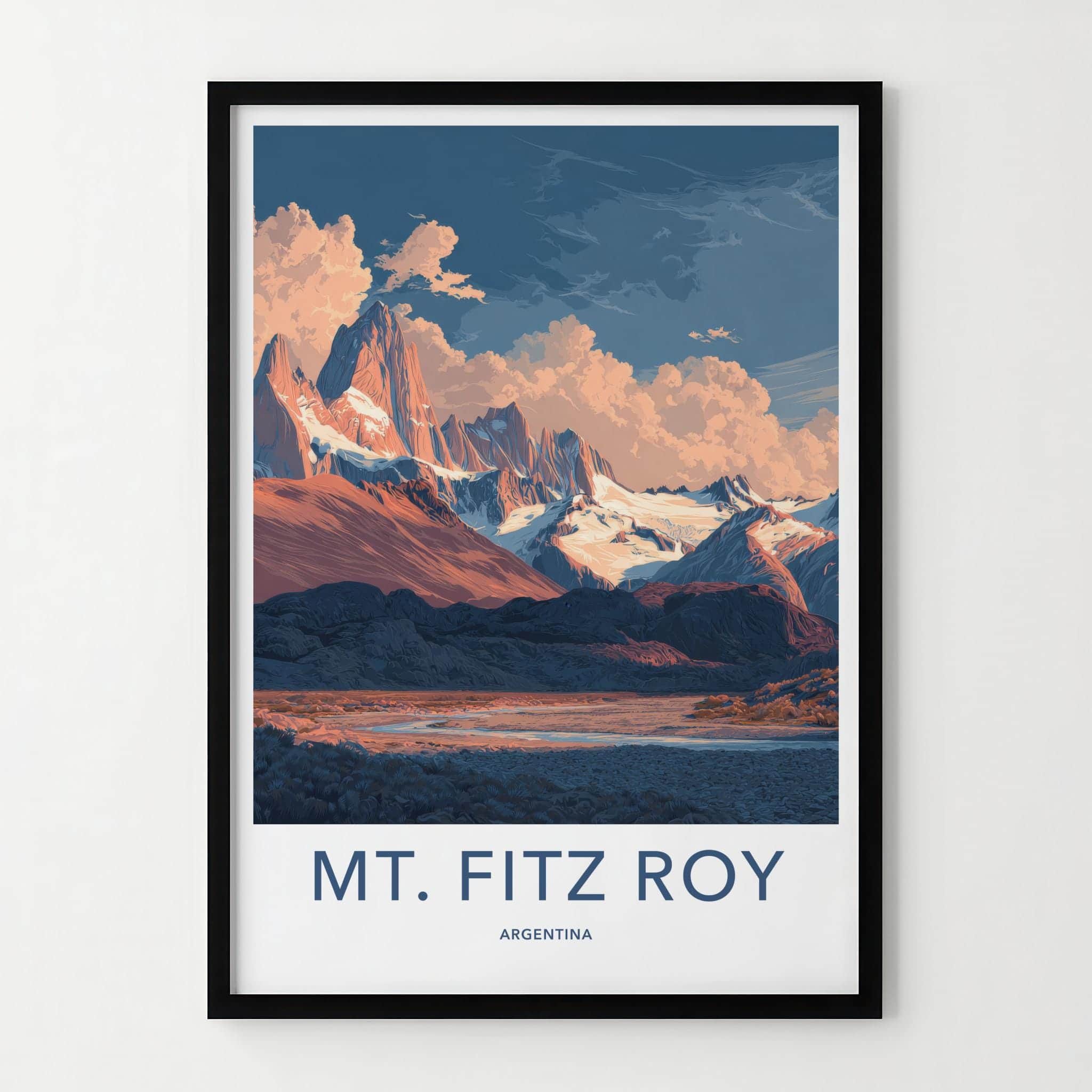 Mt Fitz Roy Poster - Argentina Wall Art - Patagonia Mountain Scene Gift