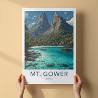 Mt. Gower Poster - Australia Art Print - Tropical Island Bay Home Decor