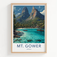 Mt. Gower Poster - Australia Art Print - Tropical Island Bay Home Decor