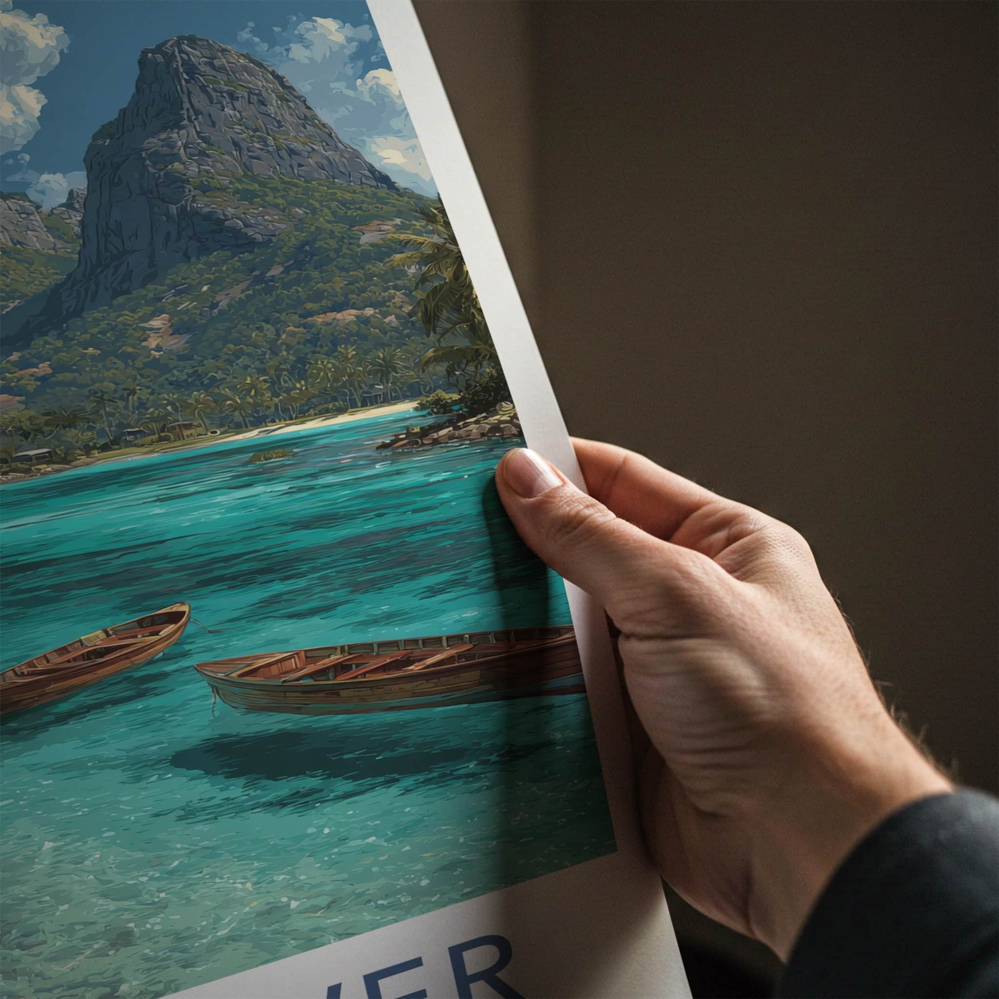 Mt. Gower Poster - Australia Travel Art - Clear Water Boats Home Decor