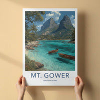 Mt. Gower Poster - Australia Travel Art - Clear Water Boats Home Decor