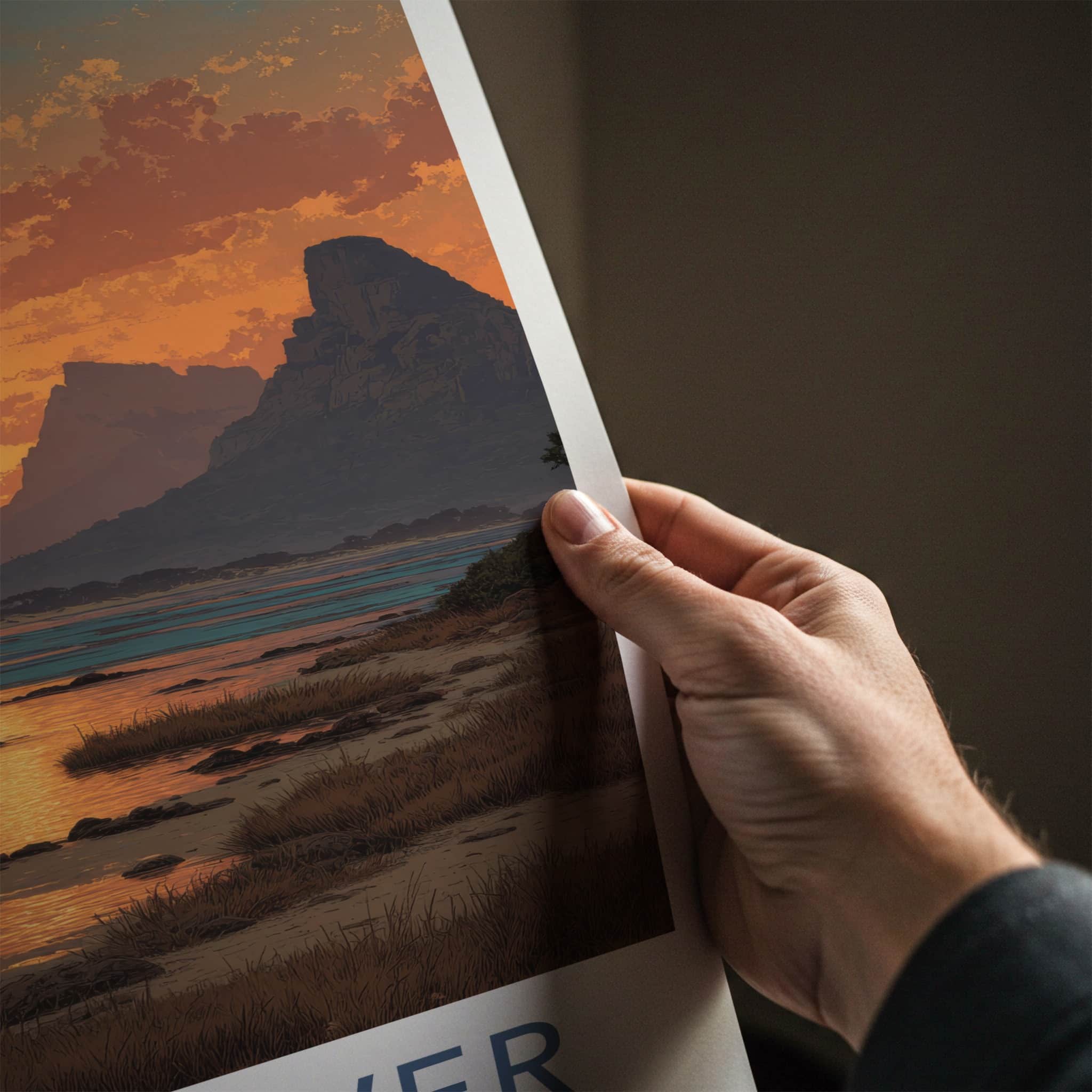 Mt Gower Poster - Australia Travel Art - Fiery Tropical Dusk Home Decor