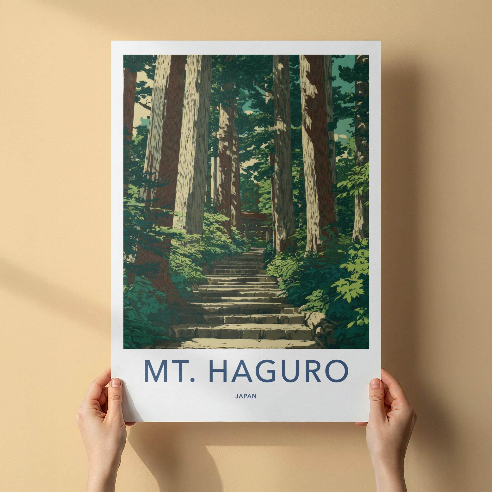 Mt Haguro Poster - Japan Travel Art - Sacred Mountain Pathway Home Decor