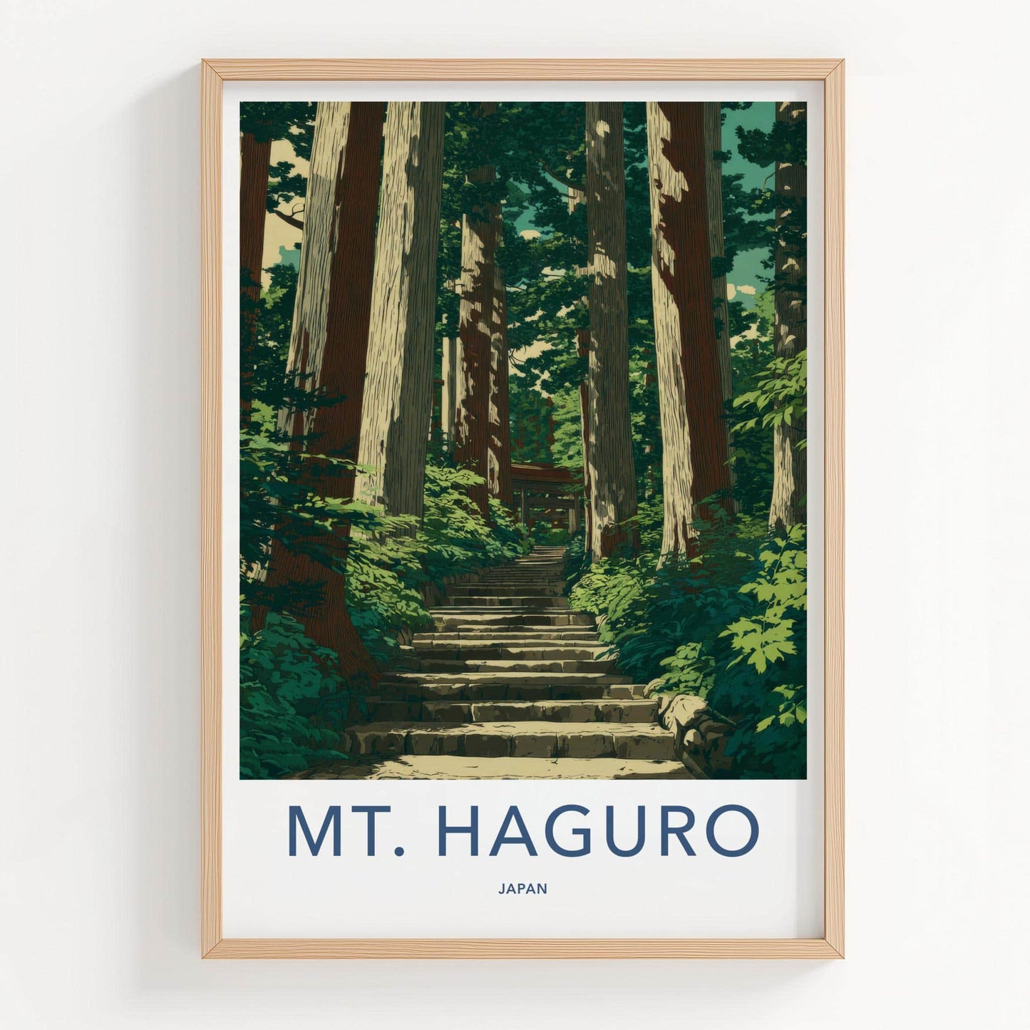 Mt Haguro Poster - Japan Travel Art - Sacred Mountain Pathway Home Decor