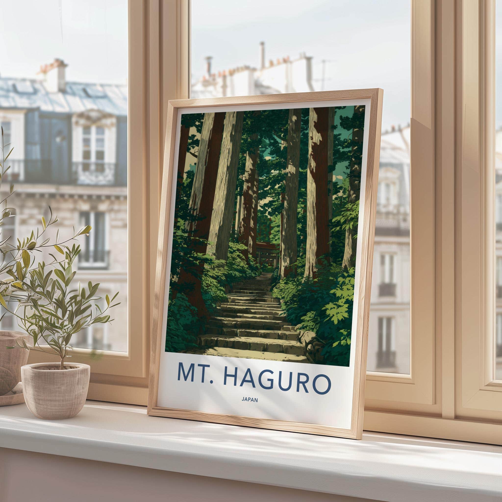 Mt Haguro Poster - Japan Travel Art - Sacred Mountain Pathway Home Decor