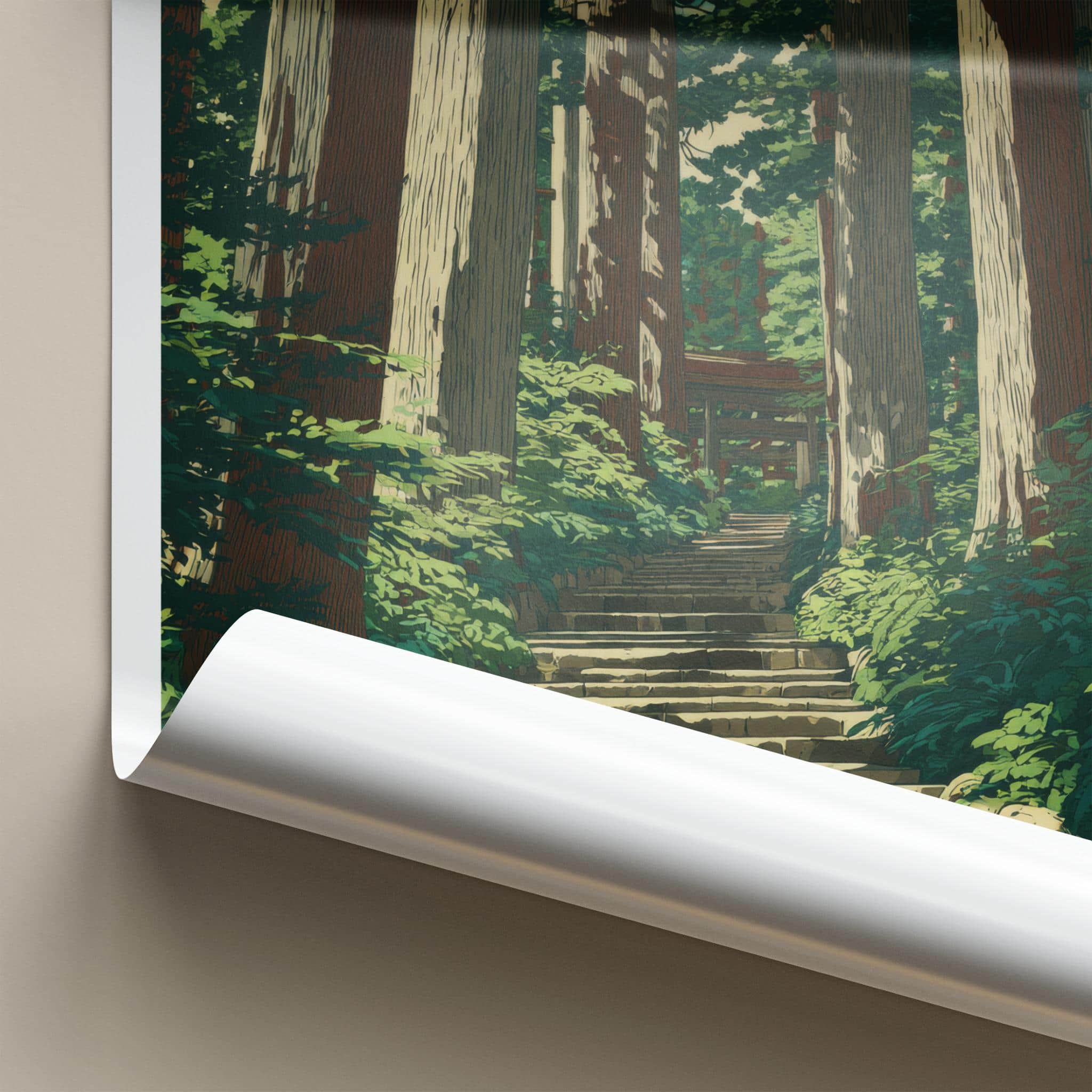 Mt Haguro Poster - Japan Travel Art - Sacred Mountain Pathway Home Decor