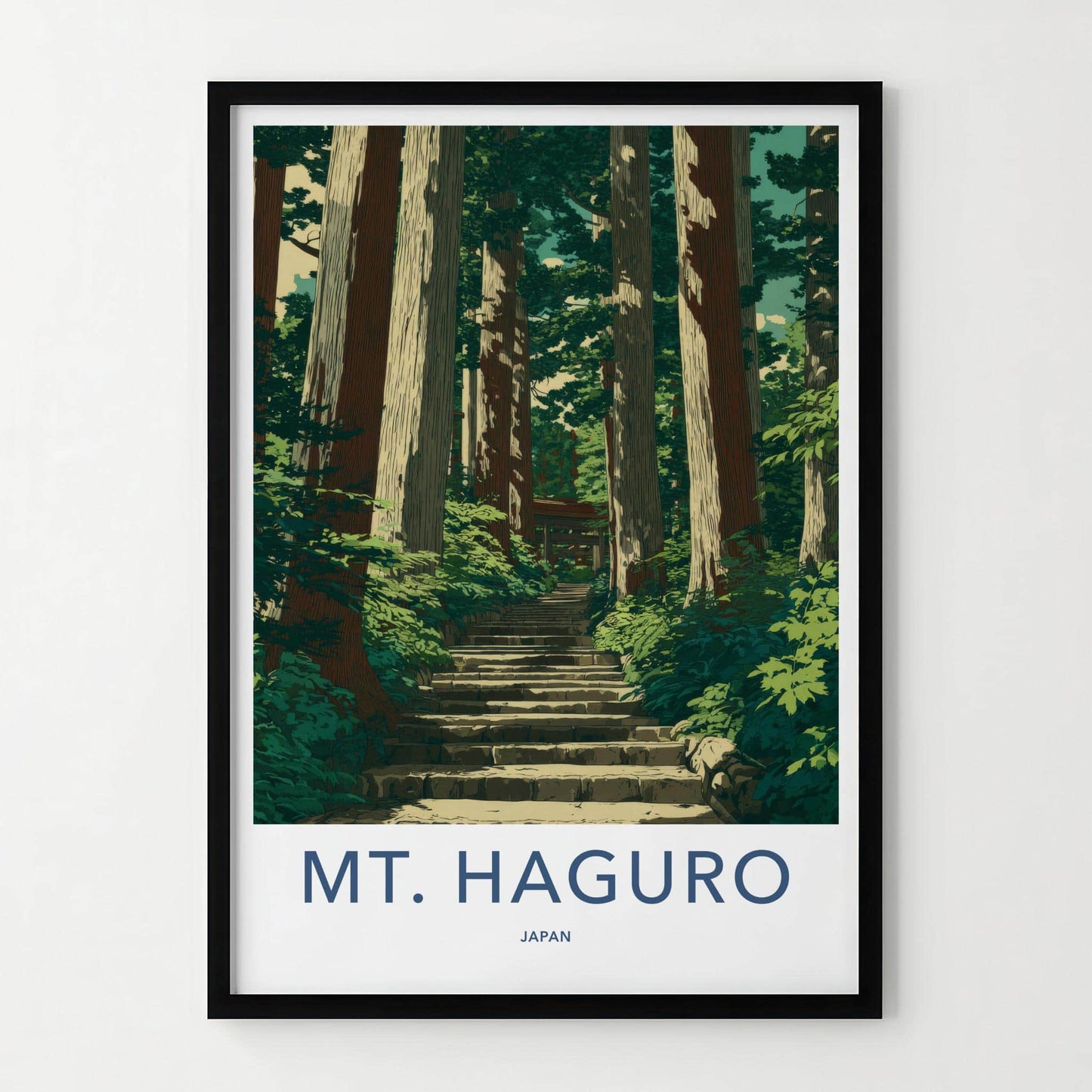 Mt Haguro Poster - Japan Travel Art - Sacred Mountain Pathway Home Decor