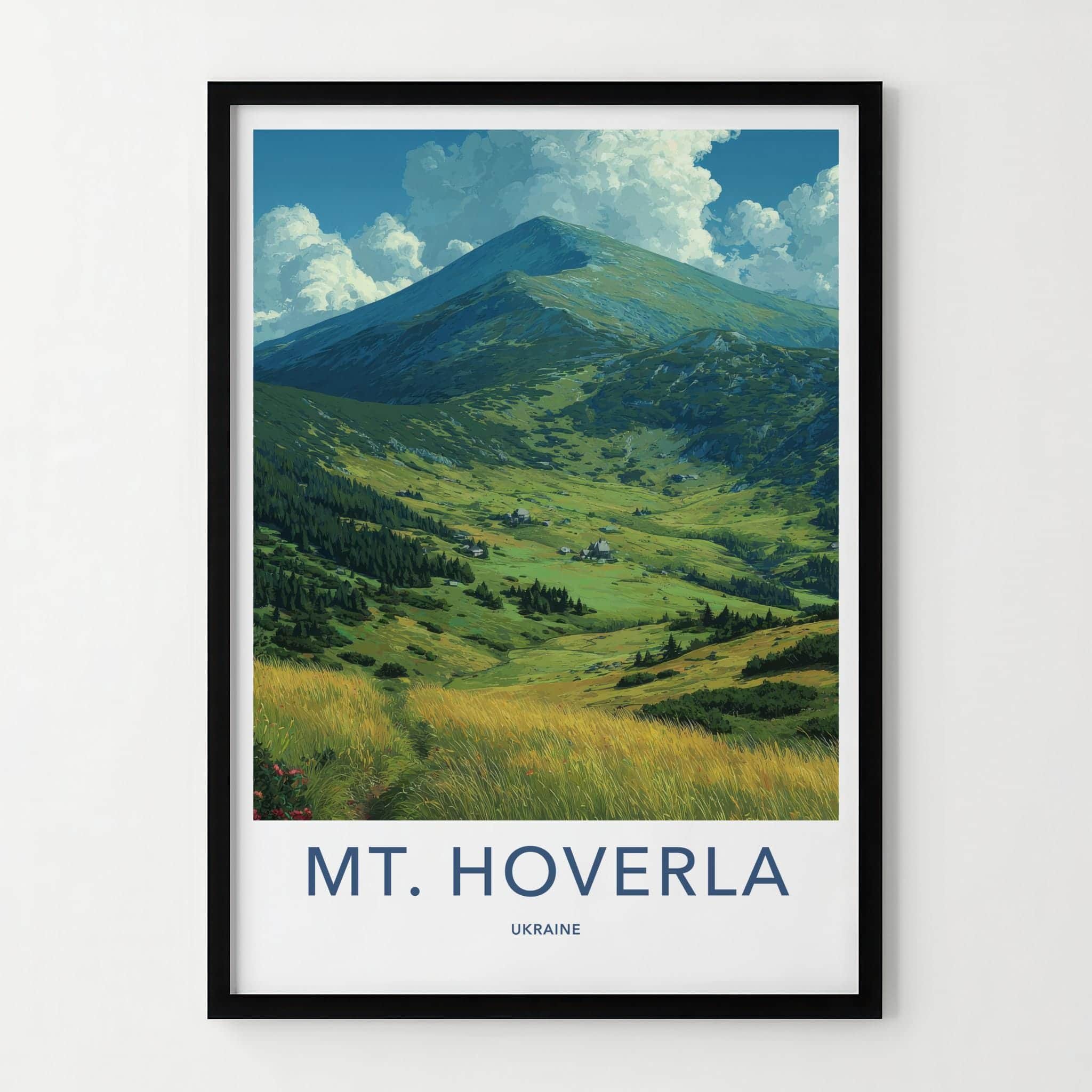 Mt Hoverla Poster - Ukraine Travel Art - Lush Mountain Valley Home Decor