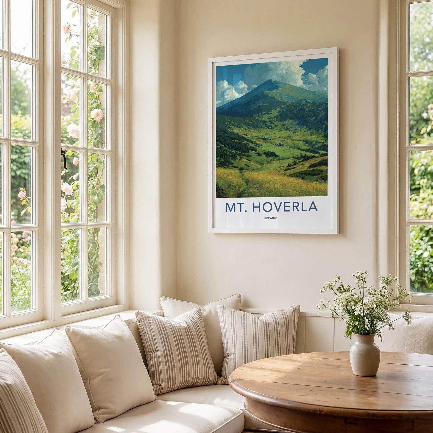 Mt Hoverla Poster - Ukraine Travel Art - Lush Mountain Valley Home Decor