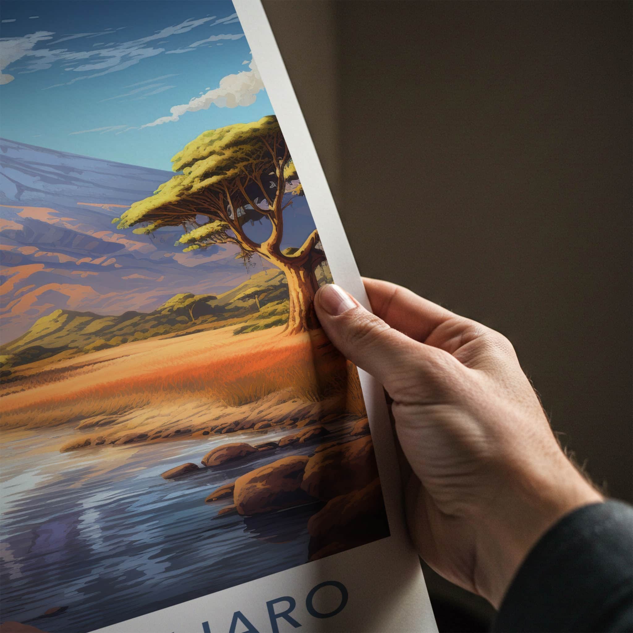 Mt Kilimanjaro Poster - Tanzania Travel Art - Snow Capped Mountain Home Decor