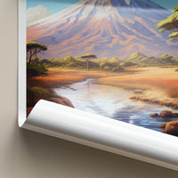 Mt Kilimanjaro Poster - Tanzania Travel Art - Snow Capped Mountain Home Decor