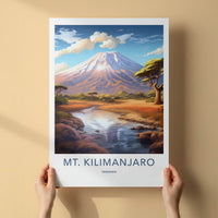 Mt Kilimanjaro Poster - Tanzania Travel Art - Snow Capped Mountain Home Decor