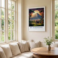 Mt Kilimanjaro Poster - Tanzania Wall Art - Elephants Mountain View Gift