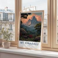 MT. KINABALU Poster - Malaysia Travel Art - Lush Tropical Mountain Home Decor