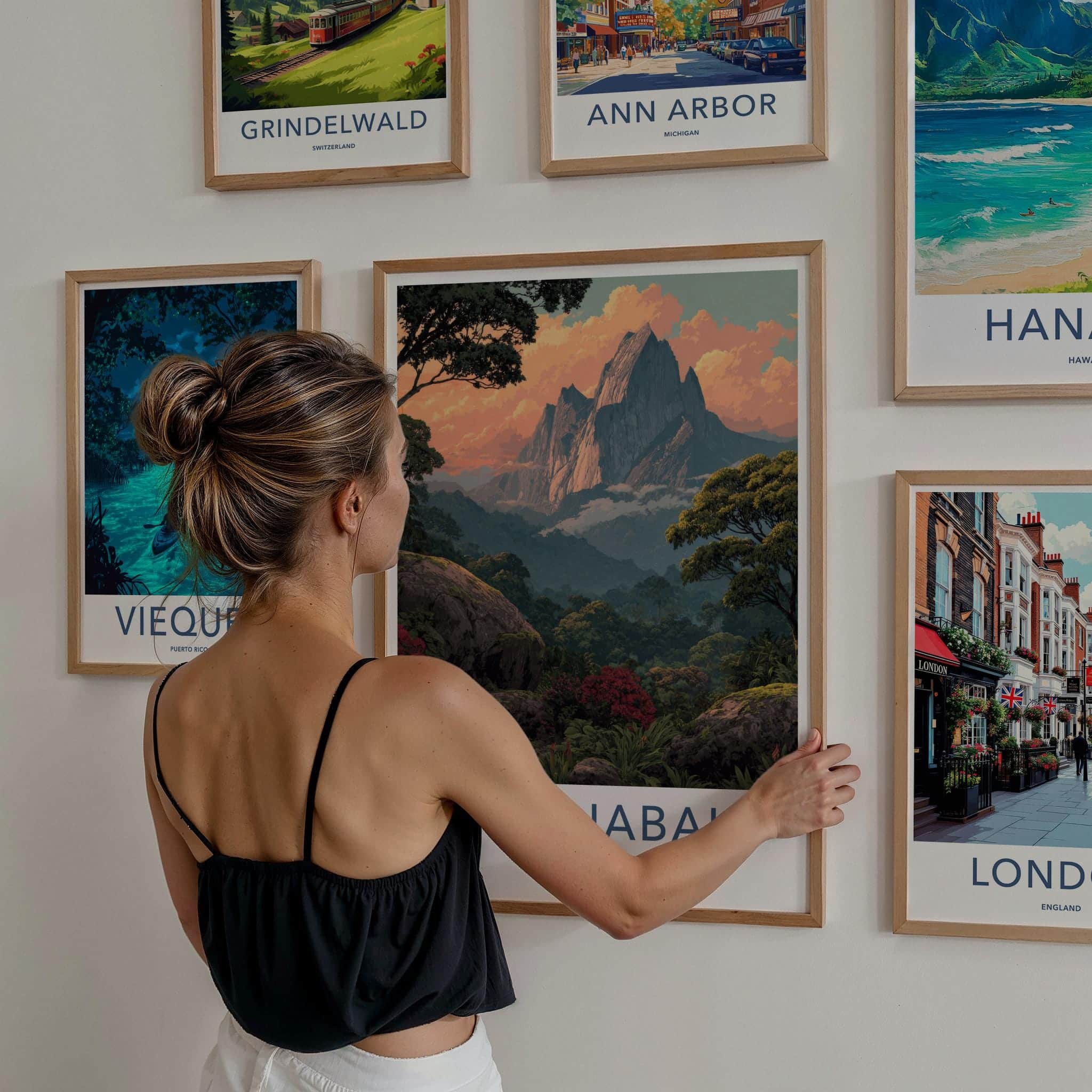 MT. KINABALU Poster - Malaysia Travel Art - Lush Tropical Mountain Home Decor