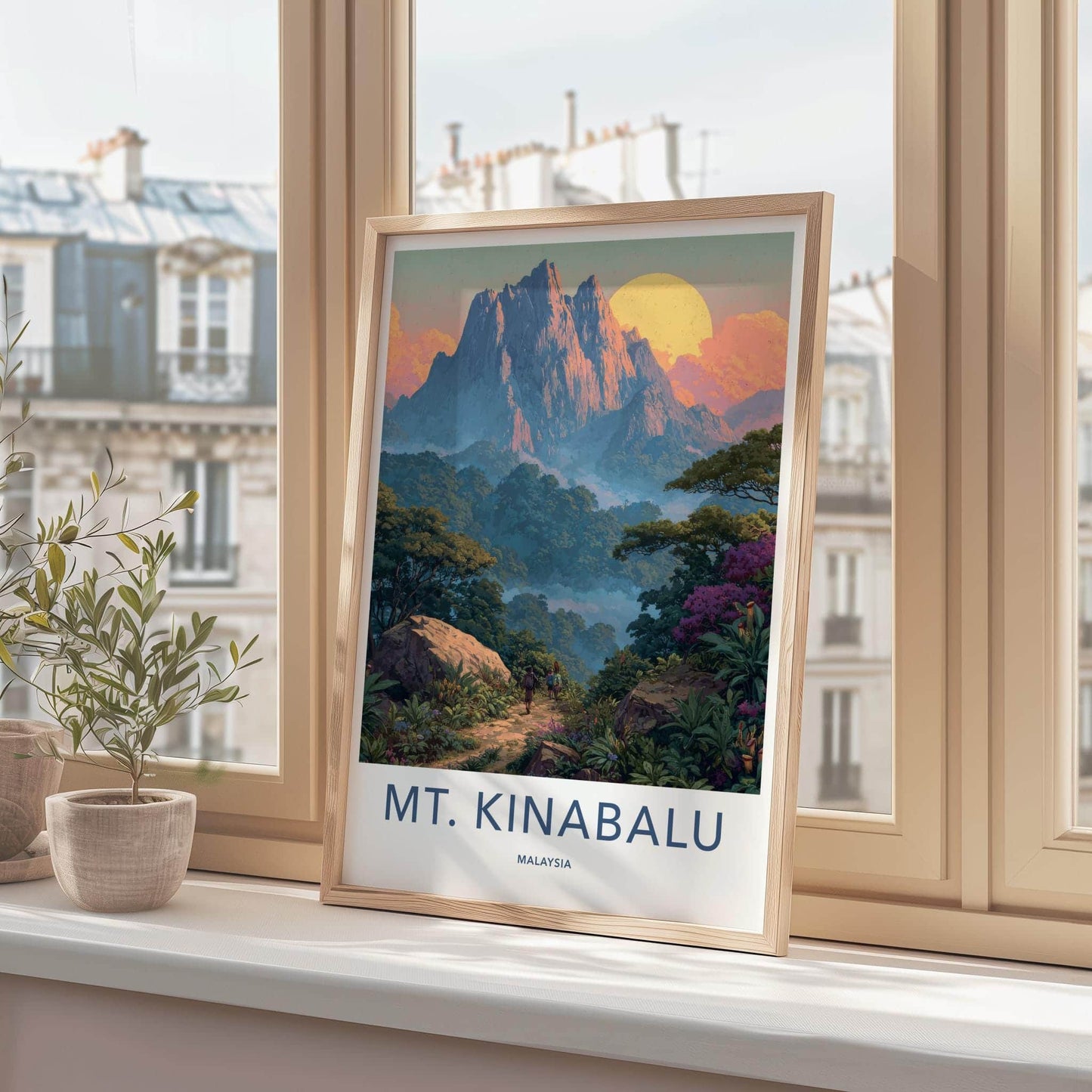 Mt Kinabalu Poster - Malaysia Travel Art - Tropical Summit Journey Home Decor