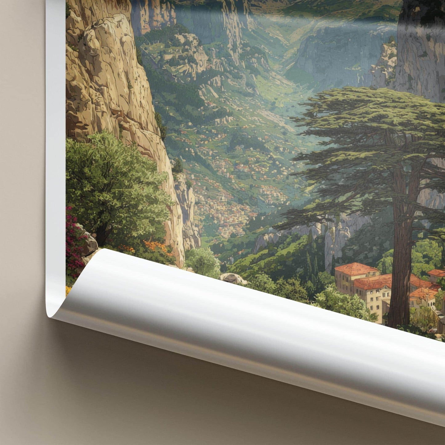 Mt. Lebanon Poster - Lebanon Travel Art - Snowy Mountain Village Wall Decor