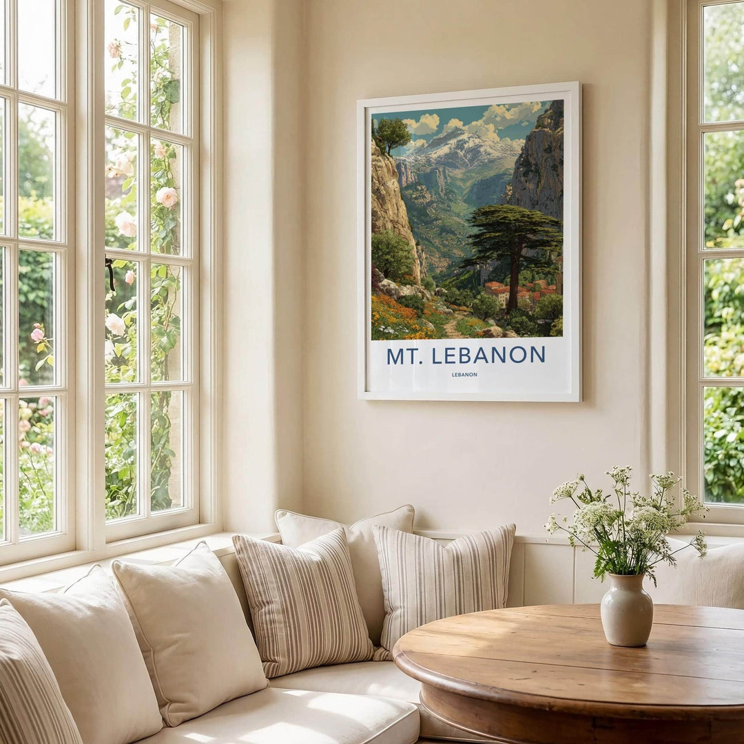 Mt. Lebanon Poster - Lebanon Travel Art - Snowy Mountain Village Wall Decor