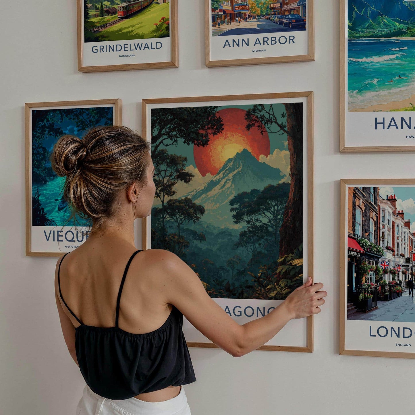 MT. NYIRAGONGO Poster - Congo Travel Art - Lush Jungle Volcano Home Decor