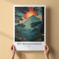 MT. NYIRAGONGO Poster - Congo Travel Art - Lush Jungle Volcano Home Decor