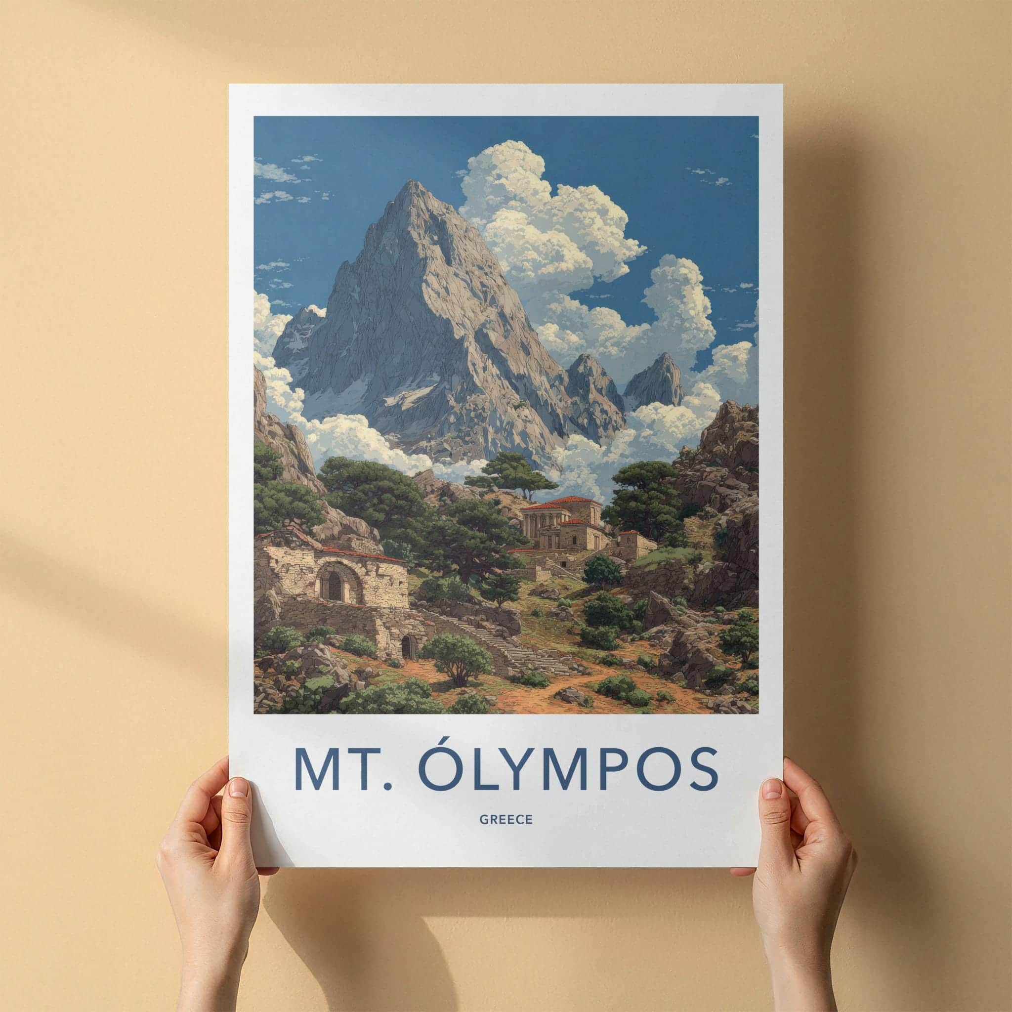 Mt Olympos Poster - Greece Wall Art - Ancient Mountain Village Home Decor