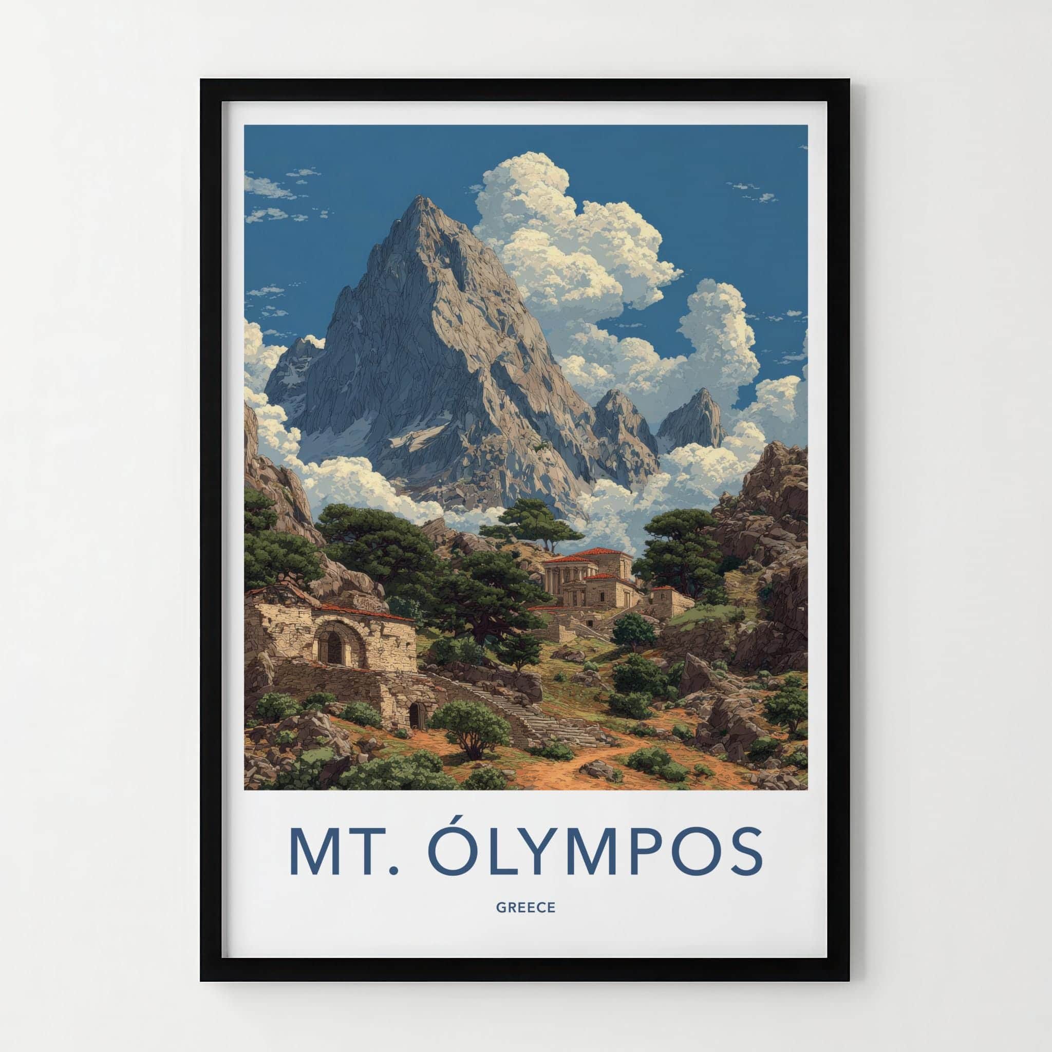 Mt Olympos Poster - Greece Wall Art - Ancient Mountain Village Home Decor