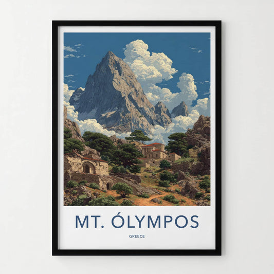 Mt Olympos Poster - Greece Wall Art - Ancient Mountain Village Home Decor