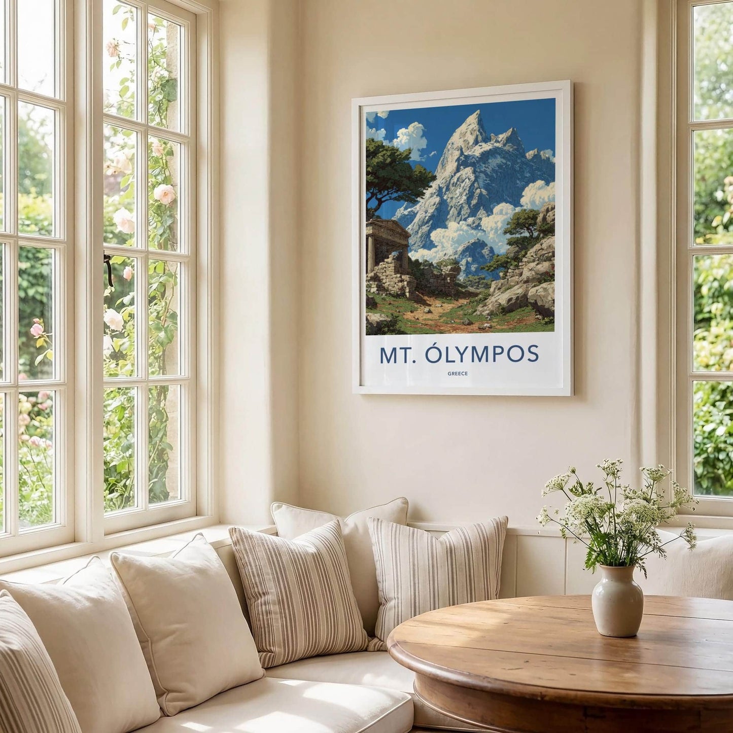 MT OLYMPOS Poster - Greece Wall Art - Ancient temple mountain Home Decor