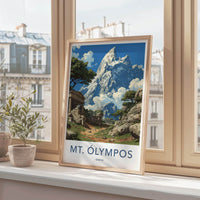 MT OLYMPOS Poster - Greece Wall Art - Ancient temple mountain Home Decor