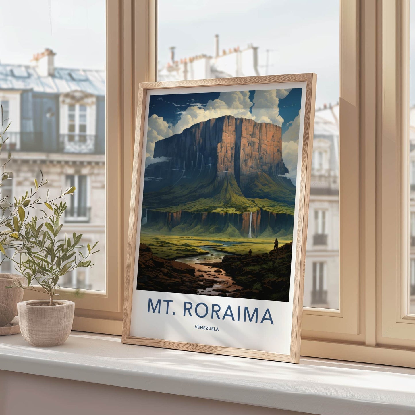 Mt Roraima Poster - Venezuela Art Print - Colossal Tepui Falls Wall Decor