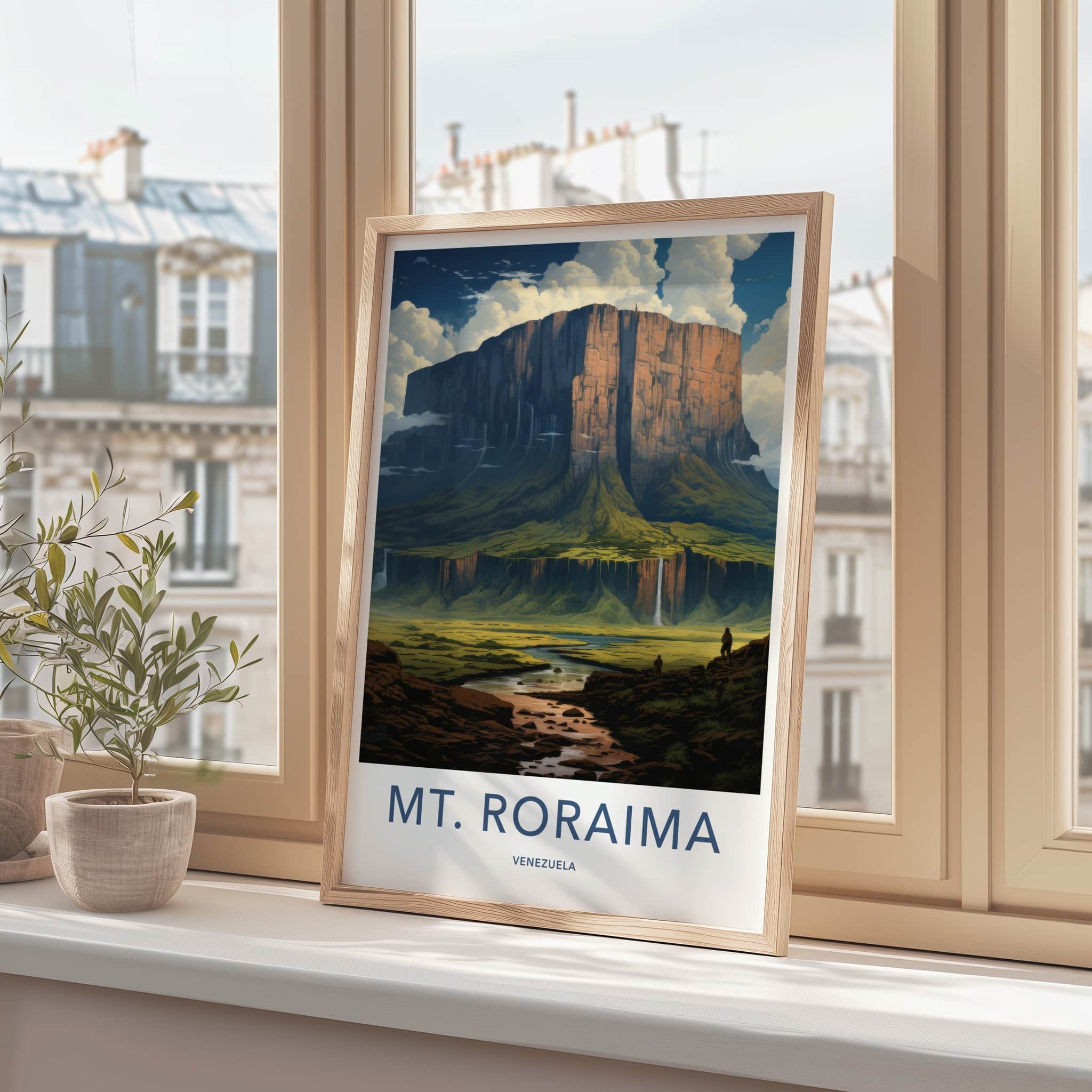 Mt Roraima Poster - Venezuela Art Print - Colossal Tepui Falls Wall Decor