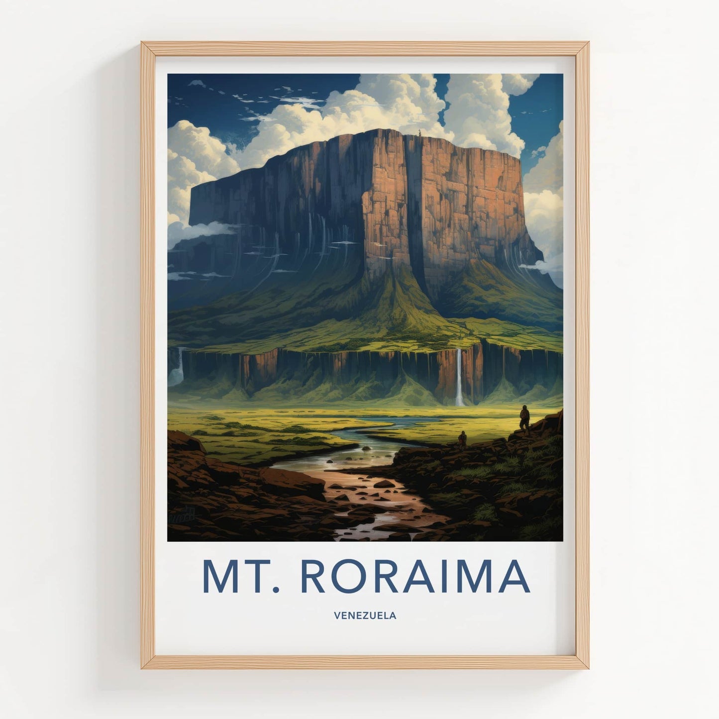 Mt Roraima Poster - Venezuela Art Print - Colossal Tepui Falls Wall Decor
