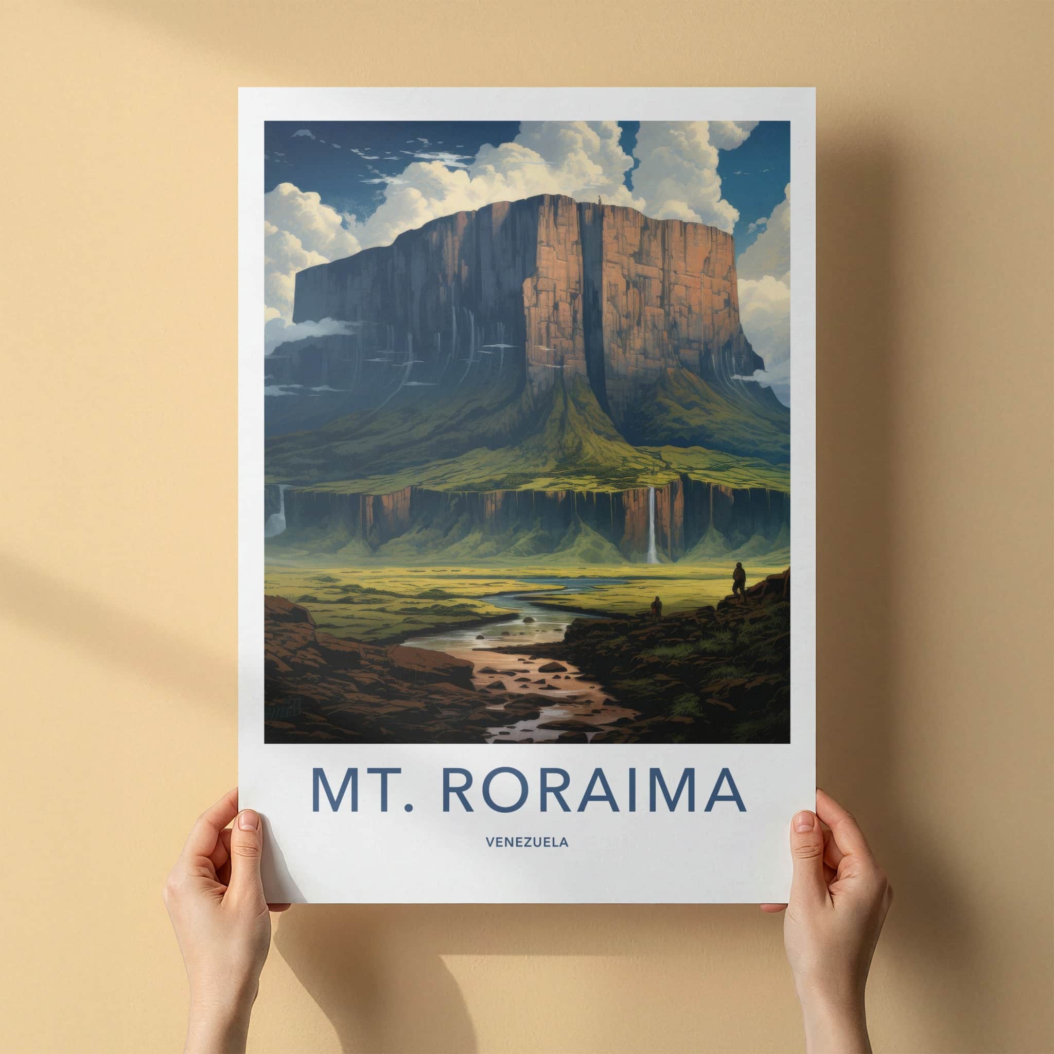 Mt Roraima Poster - Venezuela Art Print - Colossal Tepui Falls Wall Decor