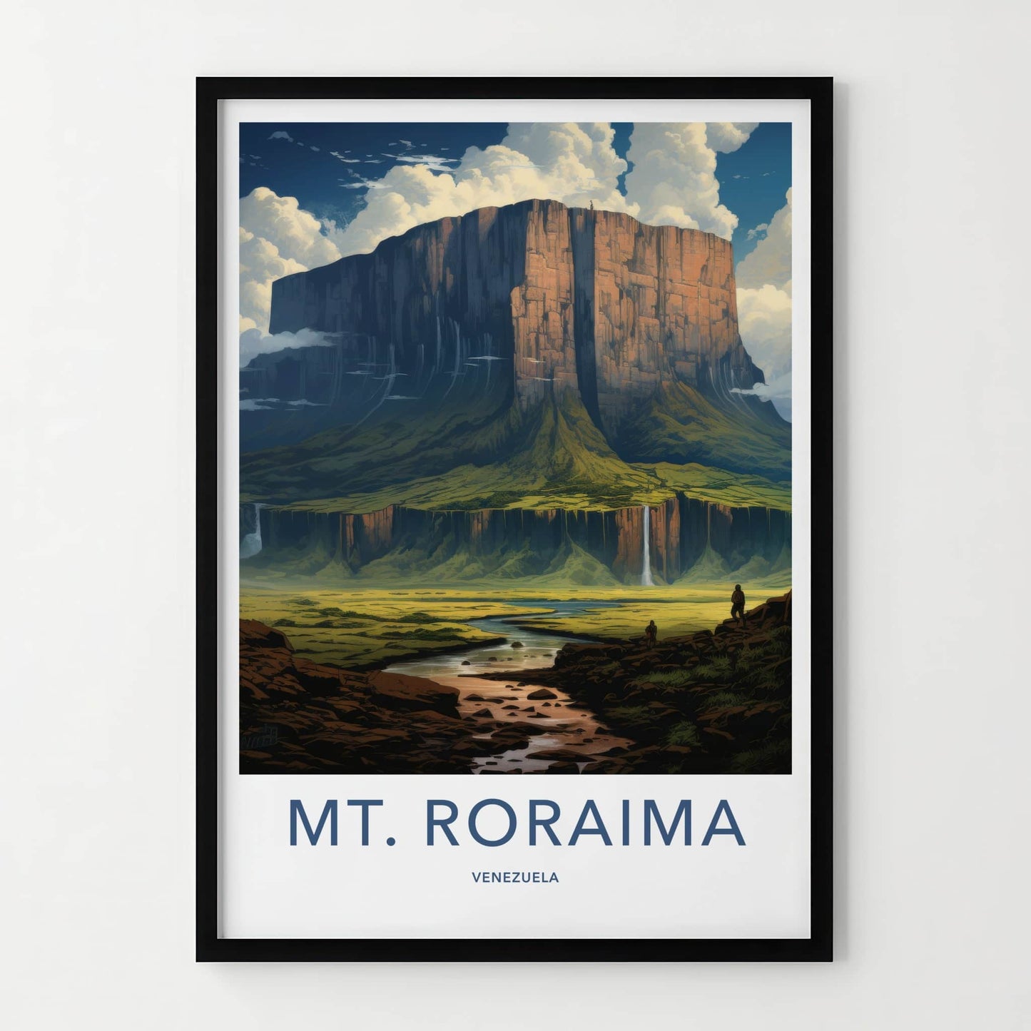Mt Roraima Poster - Venezuela Art Print - Colossal Tepui Falls Wall Decor