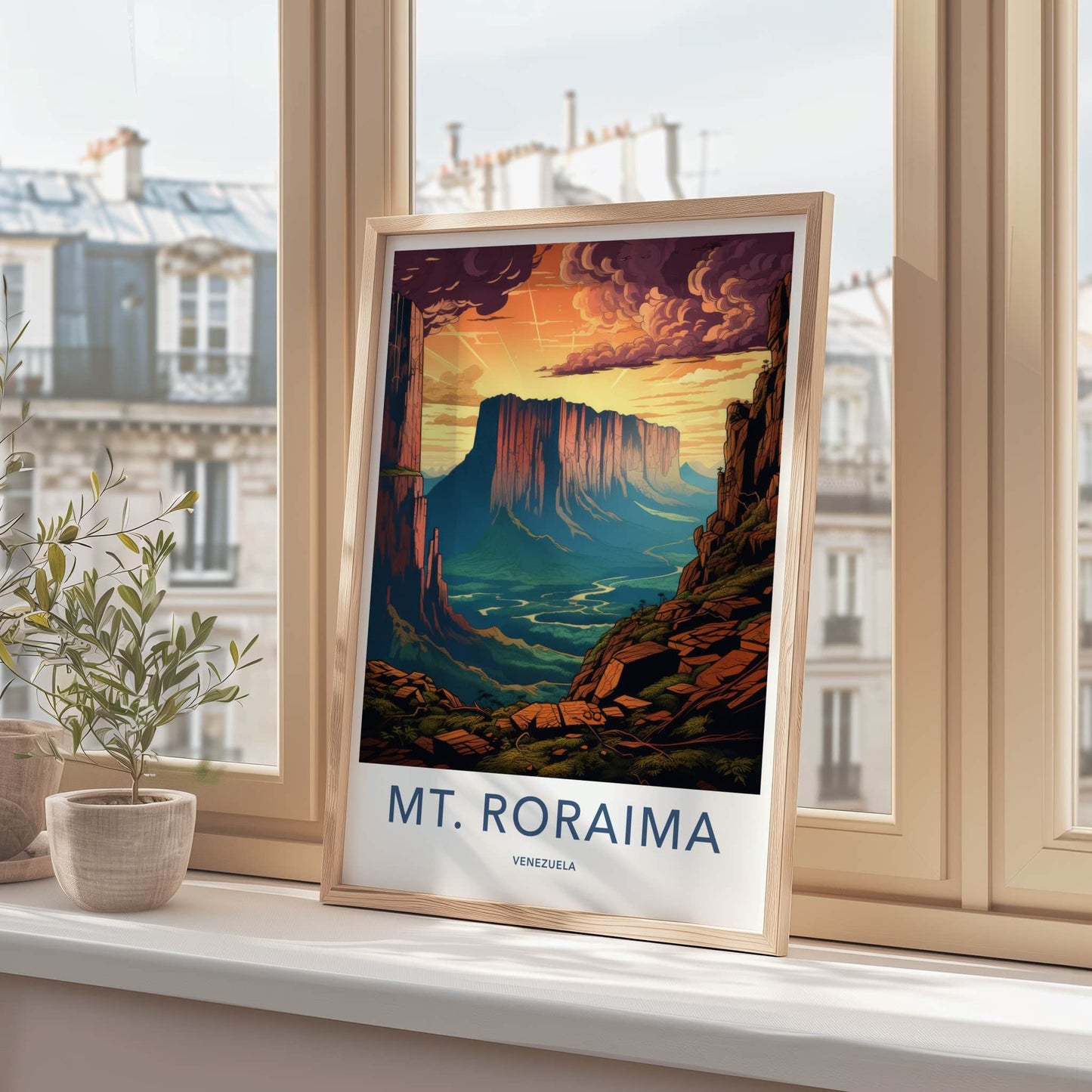 Mt Roraima Poster - Venezuela Travel Art - Dramatic Sunset Tepuis Wall Decor