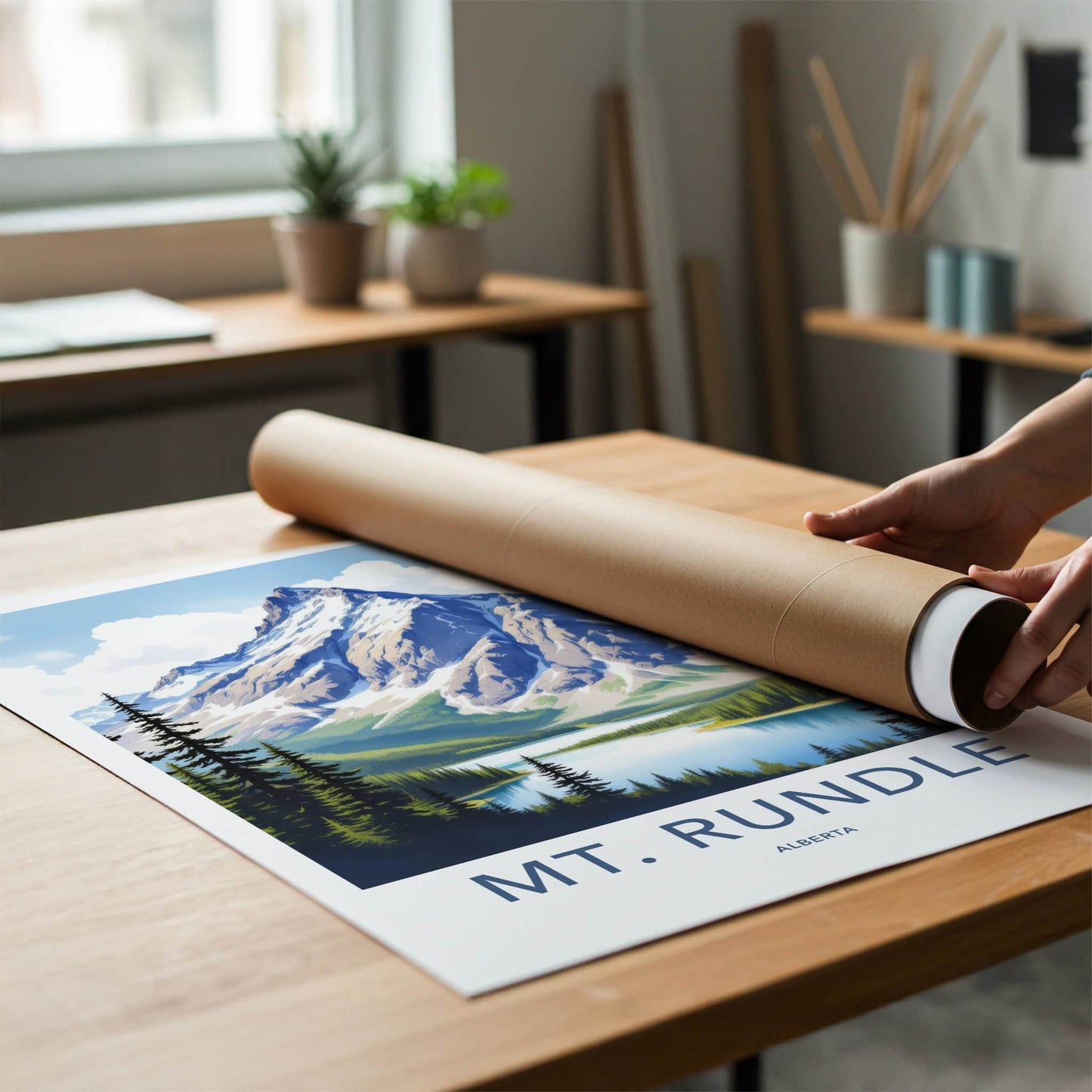 Mt Rundle Poster - Canada Art Print - Majestic Mountain Lake Home Decor