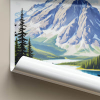 Mt Rundle Poster - Canada Art Print - Majestic Mountain Lake Home Decor