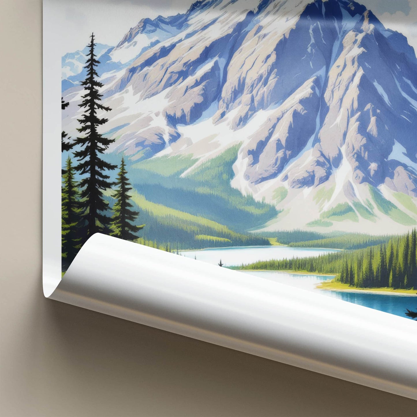 Mt Rundle Poster - Canada Art Print - Majestic Mountain Lake Home Decor