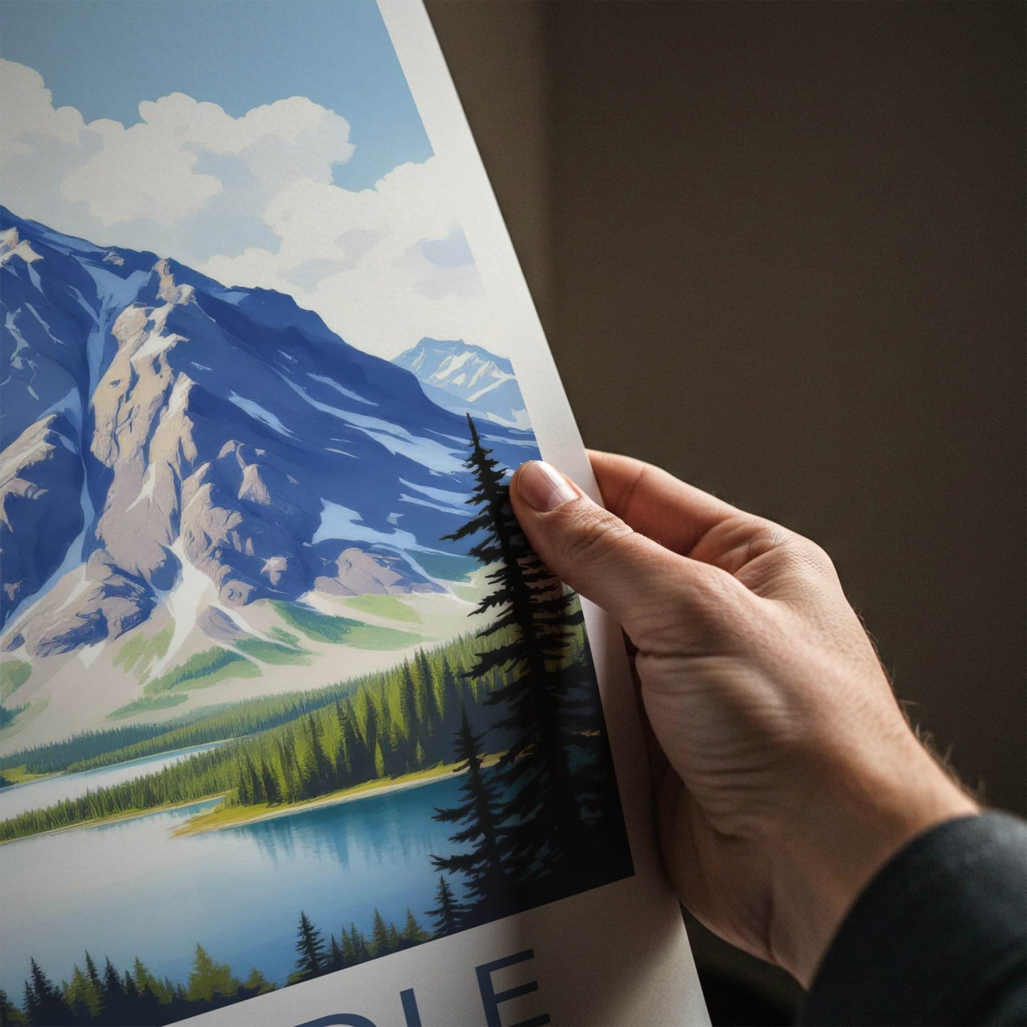 Mt Rundle Poster - Canada Art Print - Majestic Mountain Lake Home Decor