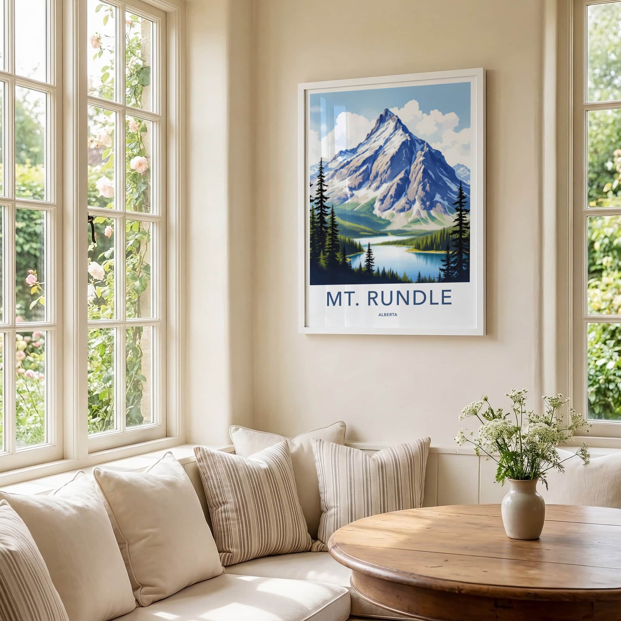 Mt Rundle Poster - Canada Art Print - Majestic Mountain Lake Home Decor