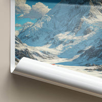 Mt Saint Elias Poster - Canada Travel Art - Mountain Glacier Plane Home Decor