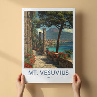 Mt Vesuvius Poster - Italy Travel Print - Ancient Columns View Home Decor