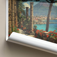 Mt Vesuvius Poster - Italy Travel Print - Ancient Columns View Home Decor