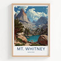 Mt Whitney Poster - California Wall Art - Rugged Peaks Waters Home Decor
