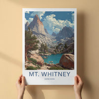 Mt Whitney Poster - California Wall Art - Rugged Peaks Waters Home Decor
