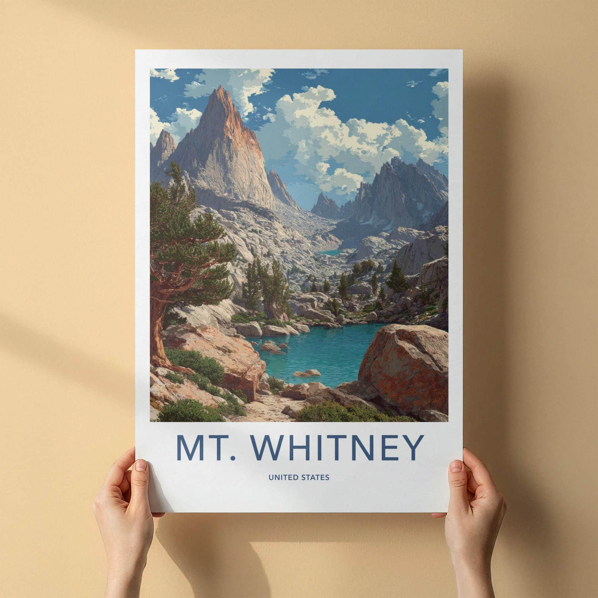 Mt Whitney Poster - California Wall Art - Rugged Peaks Waters Home Decor