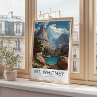 Mt Whitney Poster - California Wall Art - Rugged Peaks Waters Home Decor