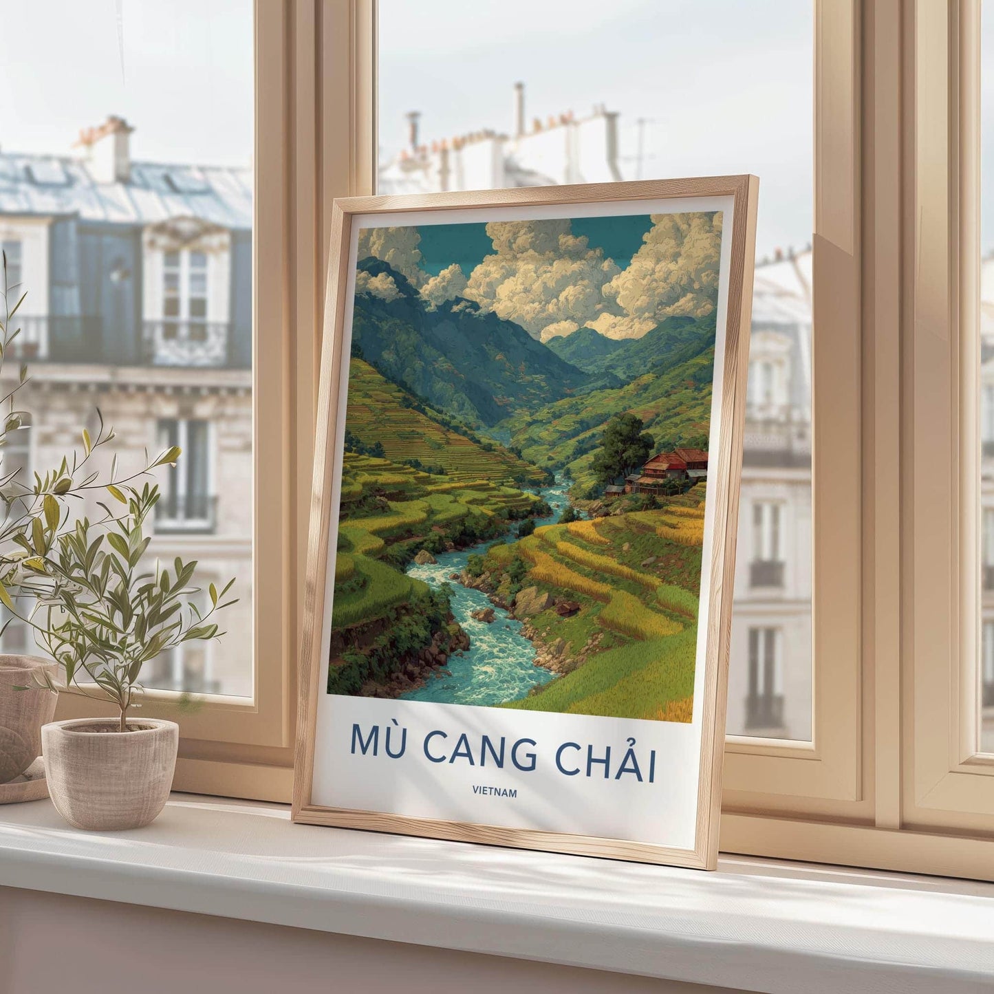 Mu Cang Chai Poster - Vietnam Travel Art - Terraced Rice Fields Home Decor